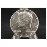 1964 Uncirculated Silver Kennedy Half Dollar