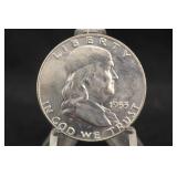 1953-D Uncirculated Franklin Silver Half Dollar