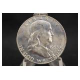 1953-D Uncirculated Franklin Silver Half Dollar