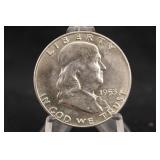 1953-D Uncirculated Franklin Silver Half Dollar
