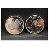 Lot of 2 Silver Proof State Washington Quarter