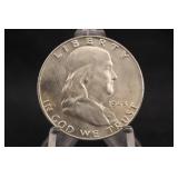 1953-D Uncirculated Franklin Silver Half Dollar