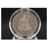 1853 Seated Liberty Silver Quarter