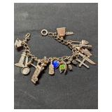 .925 Silver Vintage Charm Bracelet   31.4g