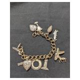 Vintage .925 Silver Charm Bracelet    31.3 grams