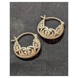 .925 Silver Silpada Filigree Hoop Earrings  4.7g