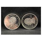 Lot of 2 Silver Proof State Washington Quarter