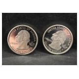 Lot of 2 Silver Proof State Washington Quarters