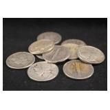 Lot of 10 Mixed Date Silver Mercury Dimes