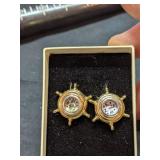 Vintage-style Compass Screwback Earrings