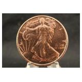 1oz .999 Pure Copper Round