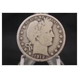 1912-P Barber Silver Half Dollar