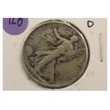 1945-D Walking Liberty Silver Half Dollar
