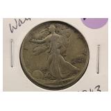 1943 Walking Liberty Silver Half Dollar