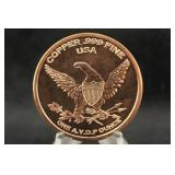1oz .999 Copper Round