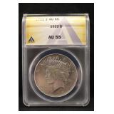 1922 Certified U.S. Silver Peace Dollar