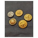 Vintage U.S. Navy Buttons, Featuring Eagle on