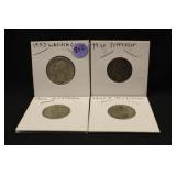 Lot of 4 Silver War Nickels