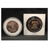 Lot of 2 Skeletonized Coin Pendants Not Authentic