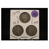 Lot of 3 Barber Silver Dimes