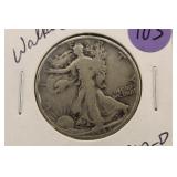 1942-D Walking Liberty Silver Half Dollar