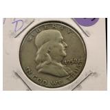1958-D Franklin Silver Half Dollar