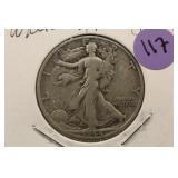 1944-D Walking Liberty Silver Half Dollar