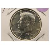 1964 Uncirculated Silver Kennedy Half Dollar