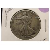 1945 Walking Liberty Silver Half Dollar