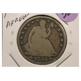 1854-O Seated Liberty Silver Half Dollar