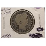 1899-S Barber Silver Quarter