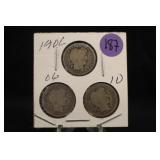 Lot of 3 Barber Silver Dimes