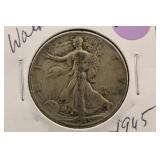 1945 Walking Liberty Silver Half Dollar