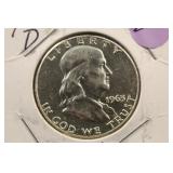 1963-D Franklin Silver Half Dollar