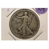 1942-S Walking Liberty Silver Half Dollar