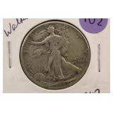 1942 Walking Liberty Silver Half Dollar