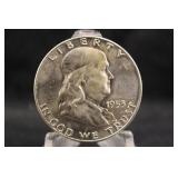1953-D Uncirculated Franklin Silver Half Dollar