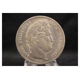 1841 France Silver 5 Francs Coin