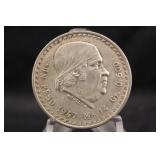1947 Mexico Uno Silver Peso