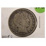 1915-S Barber Silver Half Dollar