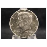 1964 Uncirculated Silver Kennedy Half Dollar