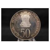 1974 India 50 Silver Rupee