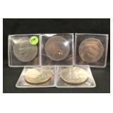 Lot of 5 Eisenhower Dollars