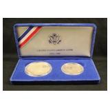 1986 Ellis Island Silver Dollar Set w/Half Dollar