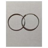 Silver 1" Hoop Earrings