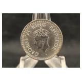 1944 British India Silver 1/2 Rupee Coin