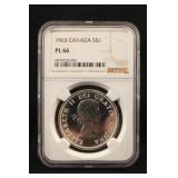 1963 Canada PL66 NGC Certified Silver Dollar