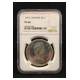 1967 Canada PL66 Silver Dollar NGC Certified