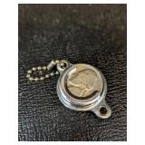 Vintage Coin Holder Keychain With Three 1940s