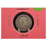 1910 Great Britain Silver 3 Pence Coin